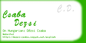 csaba dezsi business card
